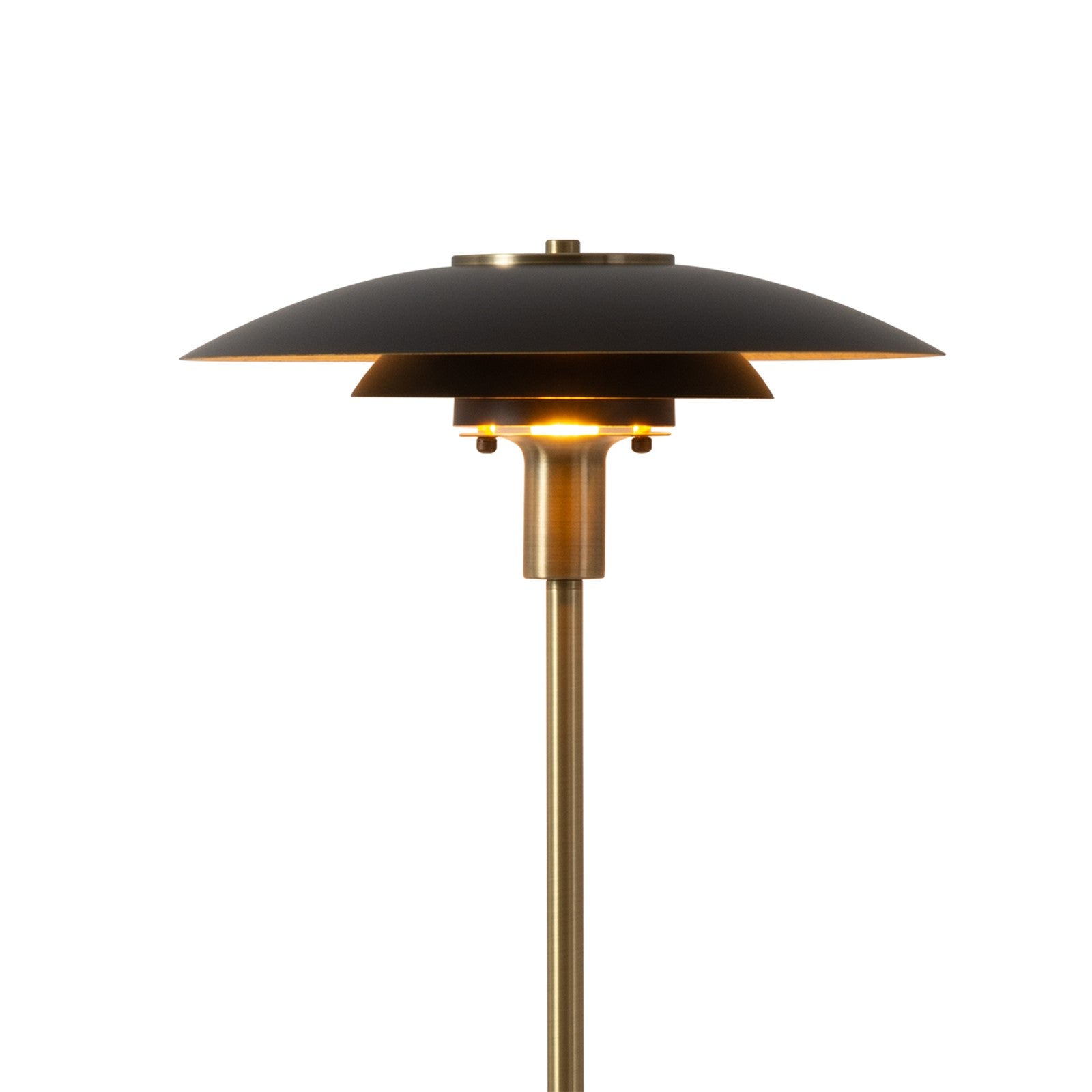 Nova California Rancho Mirage 61in Floor Lamp | Mid-Century Modern Weathered Brass and Matte Black Steel with Gold-Leaf Shade | Model 2010824WB