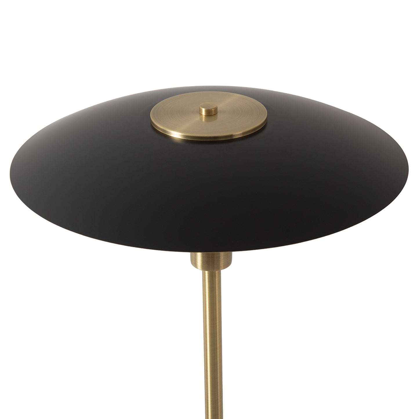 Nova California Rancho Mirage 61in Floor Lamp | Mid-Century Modern Weathered Brass and Matte Black Steel with Gold-Leaf Shade | Model 2010824WB