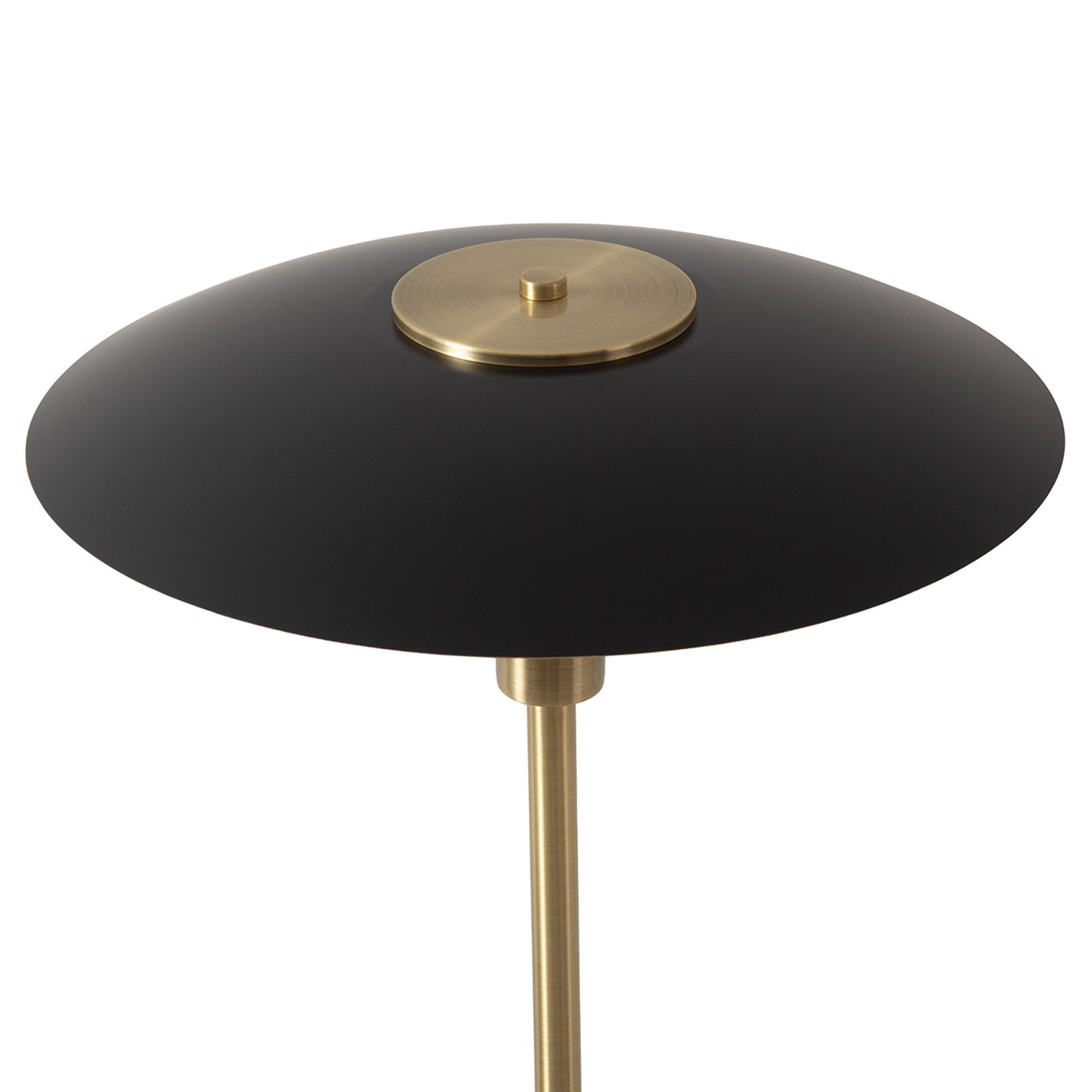 Nova California Rancho Mirage 61in Floor Lamp | Mid-Century Modern Weathered Brass and Matte Black Steel with Gold-Leaf Shade | Model 2010824WB