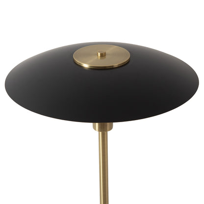 Nova California Rancho Mirage 61in Floor Lamp | Mid-Century Modern Weathered Brass and Matte Black Steel with Gold-Leaf Shade | Model 2010824WB