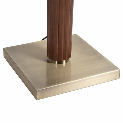 Nova California Tambo 62in 1-Light Floor Lamp | Dark Walnut Wood and Weathered Brass with White Linen Shade | Living Room & Bedroom | Model 2010832DW