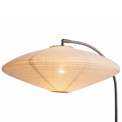 Nova California Roswell 62in 1-Light Floor Lamp | Mid-Century Modern Matte Black and White Linen Orb Shade | Living Room & Bedroom | Model 2010833MB