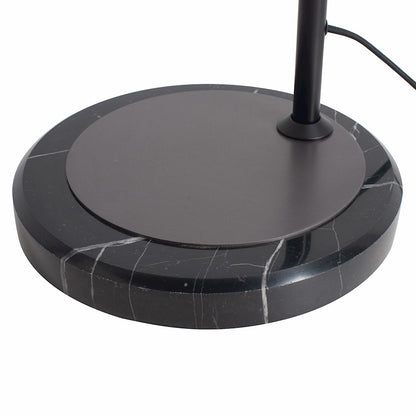 Nova California Roswell 62in 1-Light Floor Lamp | Mid-Century Modern Matte Black and White Linen Orb Shade | Living Room & Bedroom | Model 2010833MB