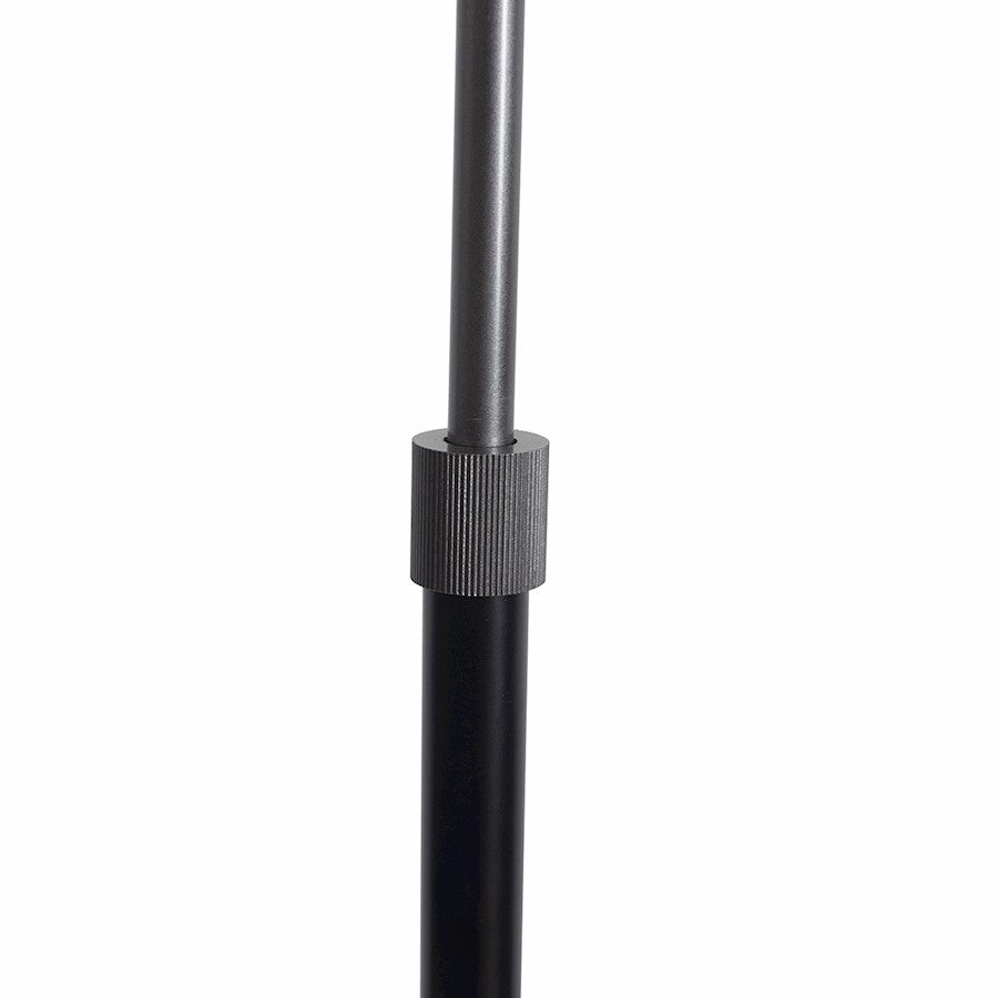 Nova California Roswell 62in 1-Light Floor Lamp | Mid-Century Modern Matte Black and White Linen Orb Shade | Living Room & Bedroom | Model 2010833MB