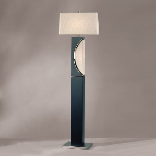 Nova California Half Moon 63in Floor Lamp | Transitional Charcoal and Brushed Nickel with Linen Shade | Living Room & Bedroom | Model 2010942