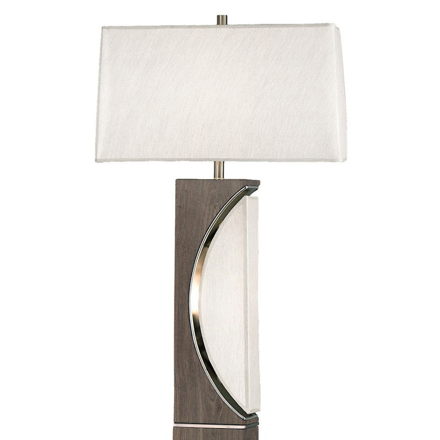 Nova California Half Moon 63in Floor Lamp | Transitional Charcoal and Brushed Nickel with Linen Shade | Living Room & Bedroom | Model 2010942