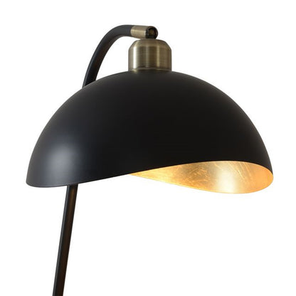 Nova California Luna Bella 60in 2-Light Floor Lamp | Mid-Century Modern Matte Black and Gold Leaf Metal Shade | Living Room & | Model 2011018WB