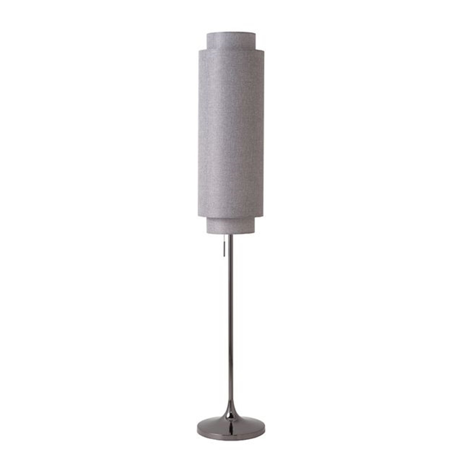 Nova California Lollipop 61in 1-Light Floor Lamp | Mid-Century Modern Black Nickel and Cashmere Gray Linen | Bedroom & Living Room | Model 2011802BN