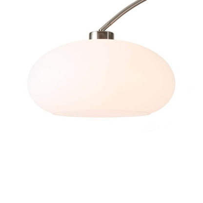 Nova California Morelli 85in Arc Floor Lamp | Mid-Century Modern Satin Nickel and Matte Black with White Lucite | Living Room & | Model 2012201SN
