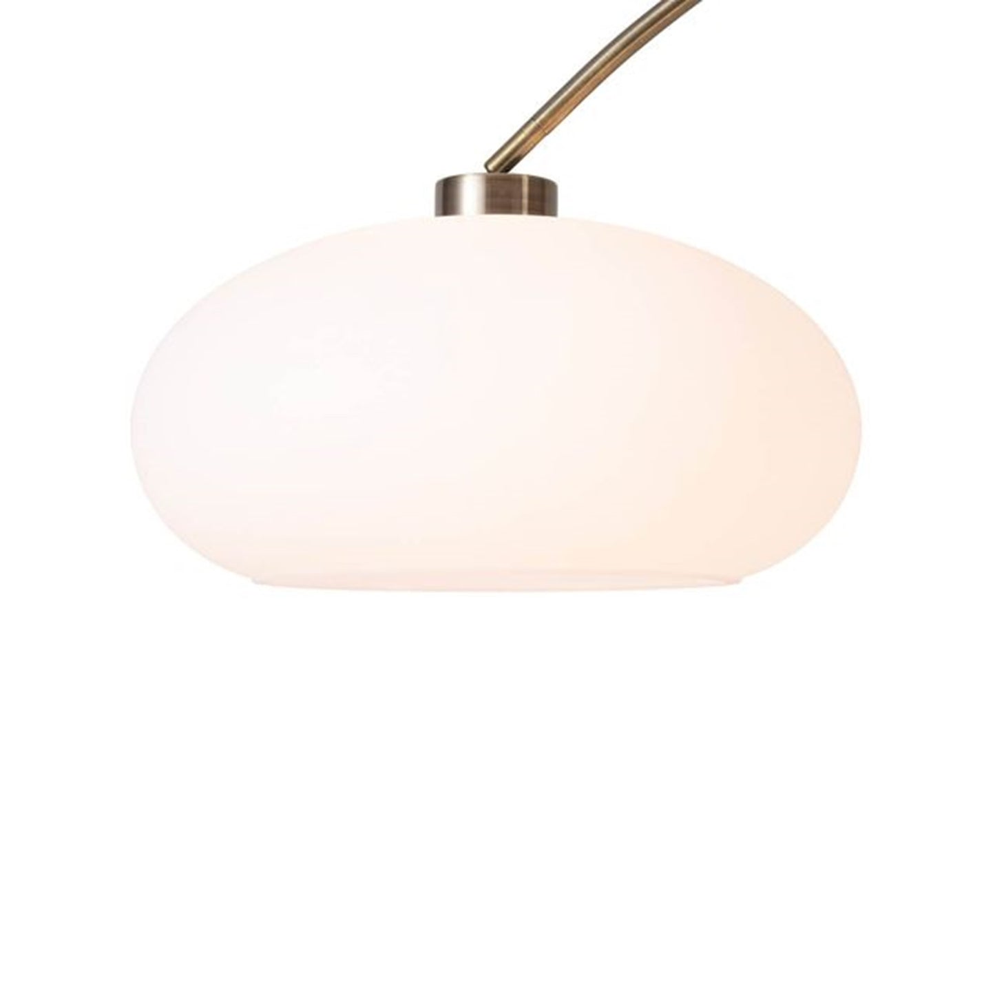 Nova California Morelli Arc Floor Lamp | Mid-Century Weathered Brass and Walnut Wood with White Lucite Shade | Living Room & | Model 2012201WB