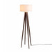 Nova California Quattro 1 Light Floor Lamp, Walnut Wood/Brass/White - 20859DW