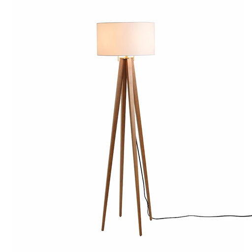 Nova California Quattro 1 Light Floor Lamp, Ash Wood/Brass/White - 20859LW