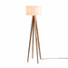 Nova California Quattro 1 Light Floor Lamp, Ash Wood/Brass/White - 20859LW