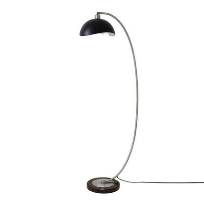 Nova California Luna Bella 62in 1-Light Arc Floor Lamp | Mid-Century Modern Black and Antique Nickel | Living Room & Reading Nook | Model 2110744AN