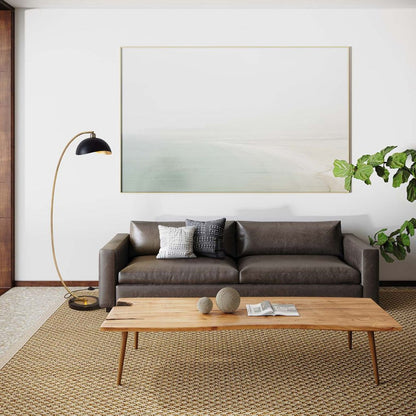 Nova California Luna Bella 24in 1-Light Chairside Arc Floor Lamp | Mid-Century Modern Weathered Brass Matte Black and Gold-Leaf | Model 2110744BG