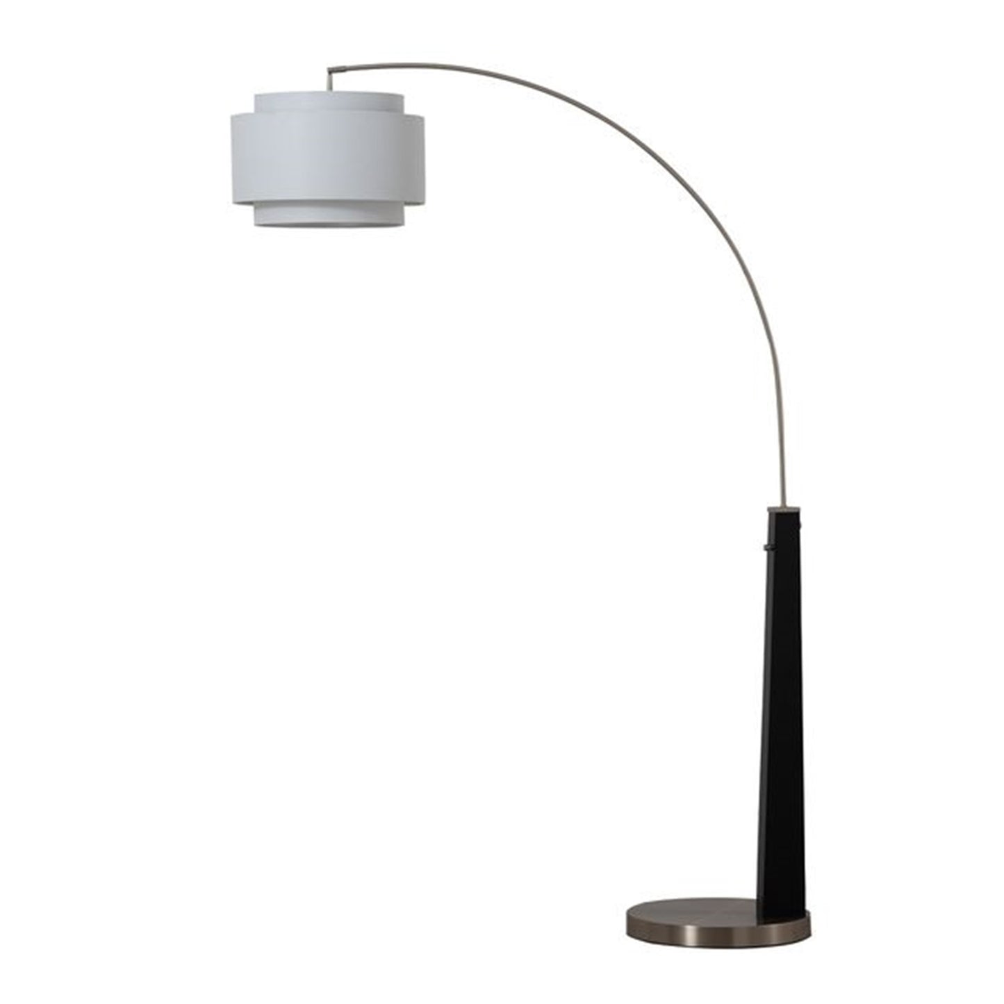 Nova California Coronado 84in 1-Light Arc Floor Lamp | Industrial Matte Black and Bone White Linen | Living Room & Reading Nook | Model 2110772SN
