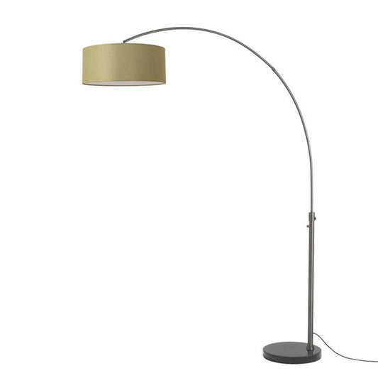 Nova California Float 92in 1-Light Arc Lamp | Black Nickel and Avocado Linen Shade | Living Room & Bedroom | 1500 Lumens, 2700K | Model 2110820AV