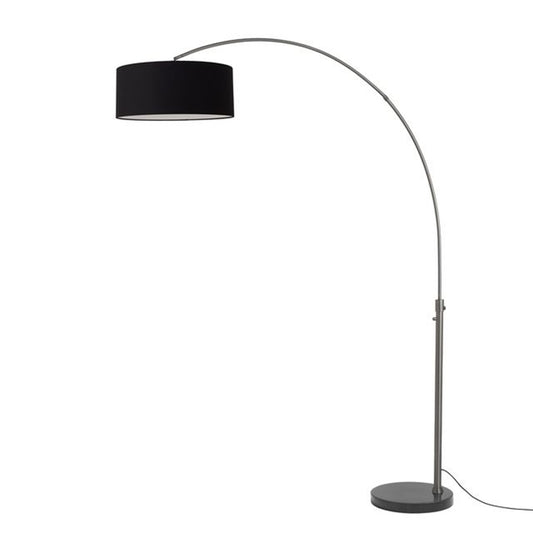 Nova California Float 92in 1-Light Arc Lamp | Industrial Black Nickel and Black Linen | Living Room & Bedroom | 68 x 18 x 92 in | Model 2110820BK