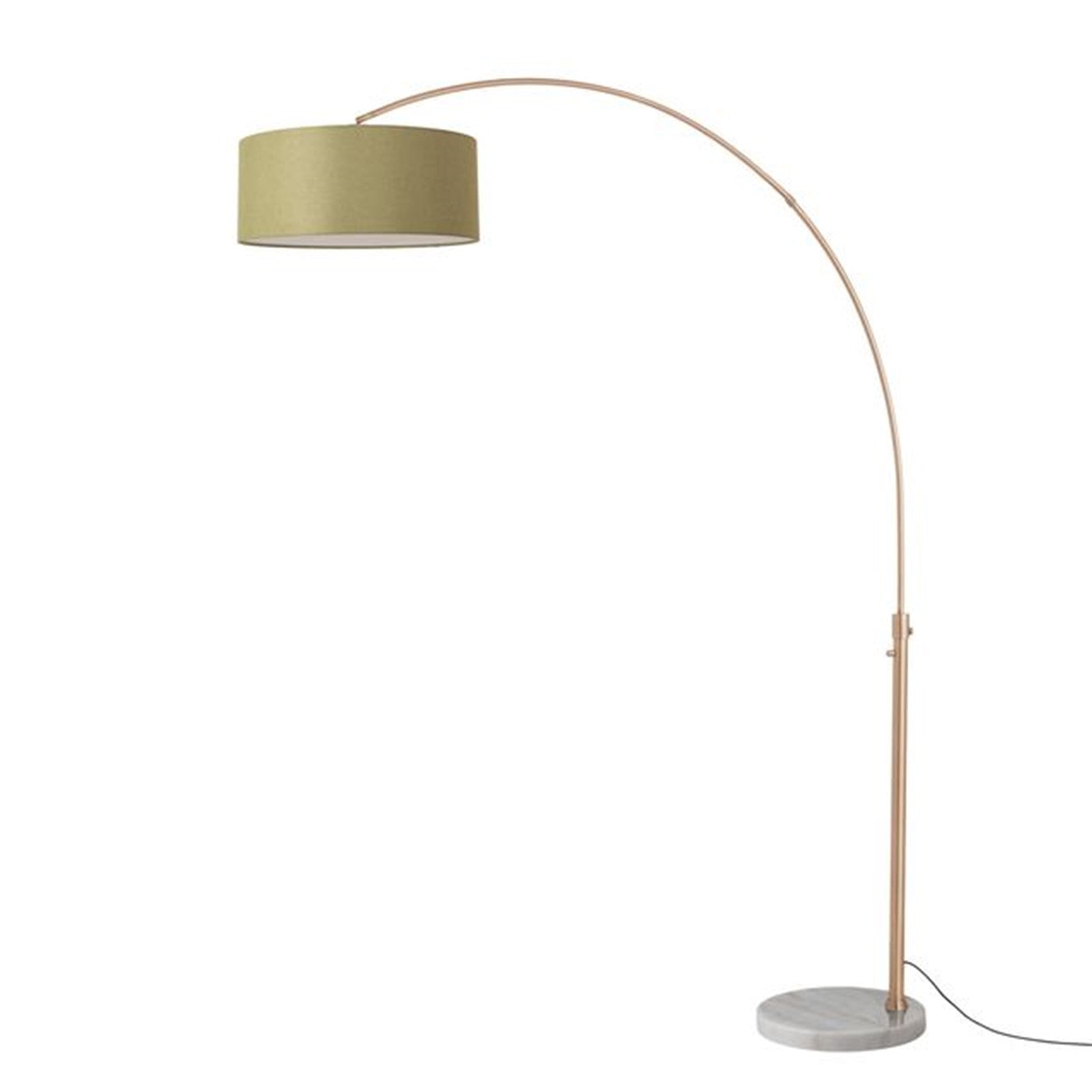 Nova California Float 92in 1-Light Arc Lamp | Industrial Weathered Brass and Avocado Linen | Living Room & Reading | 68 x 18 x 92 in | Model 2110821AV