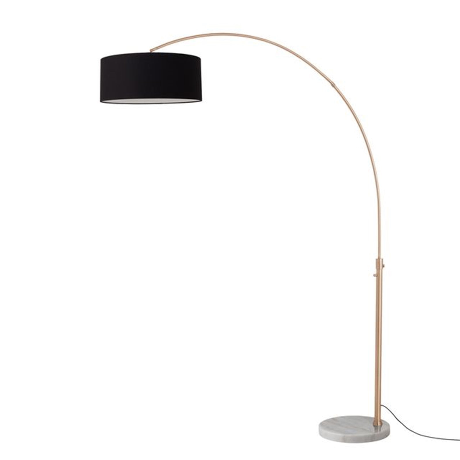 Nova California Float 92in 1-Light Arc Lamp | Modern Weathered Brass and Cashmere Gray Linen Shade | Living Room & Reading | Model 2110821BK