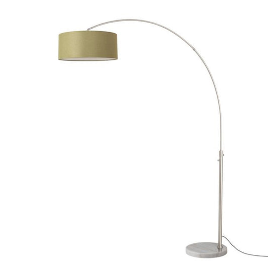 Nova California Float 92in 1-Light Arc Lamp | Satin Nickel and Avocado Linen | Living Room & Home Office | 68 x 18 x 92 in | Model 2110822AV