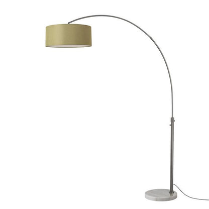 Nova California Float 92in 1-Light Arc Lamp | Industrial Black Nickel and Avocado Linen | Living Room & Reading Nook | 1500 Lumens | Model 2110823AV
