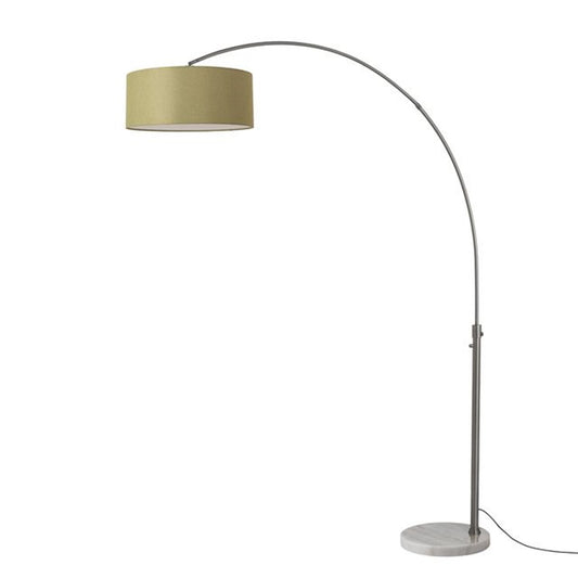 Nova California Float 92in 1-Light Arc Lamp | Industrial Black Nickel and Avocado Linen | Living Room & Reading Nook | 1500 Lumens | Model 2110823AV