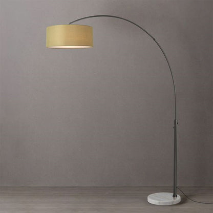 Nova California Float 92in 1-Light Arc Lamp | Industrial Black Nickel and Avocado Linen | Living Room & Reading Nook | 1500 Lumens | Model 2110823AV