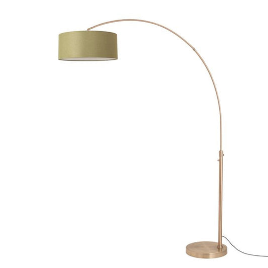 Nova California Float 92in 1-Light Arc Lamp | Industrial Weathered Brass and Avocado Linen | Living Room & Bedroom | 68 x 18 x 92 in | Model 2110824AV