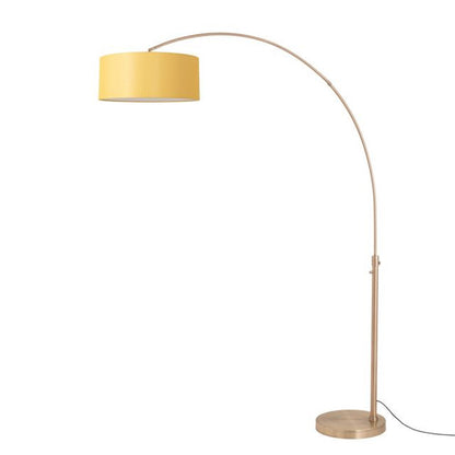 Nova California Float 92in 1-Light Arc Lamp | Industrial Weathered Brass and Mustard Linen | Living Room & Bedroom | 68 x 18 x 92 in | Model 2110824MU