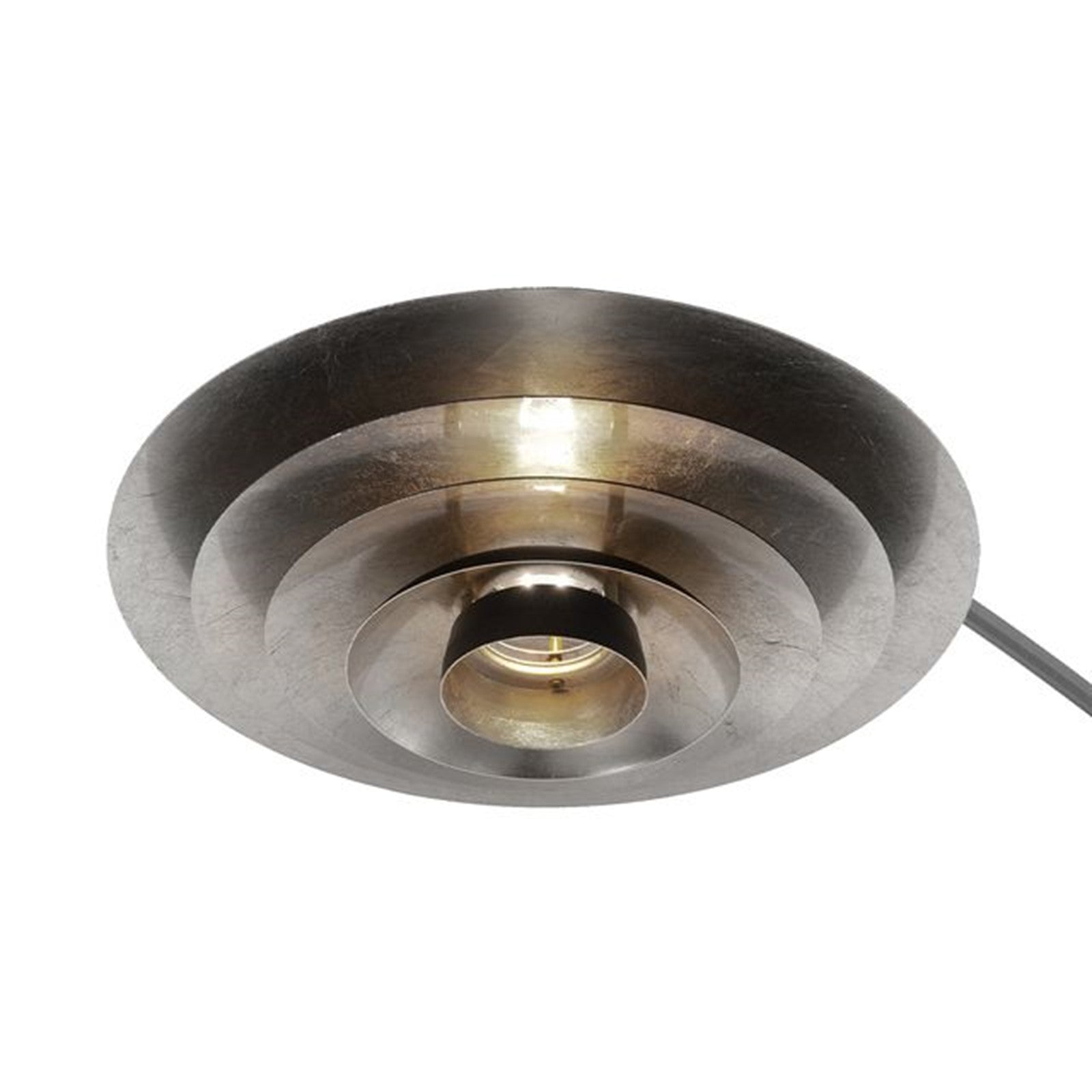 Nova California Rancho Mirage 1-Light Arc Floor Lamp | Mid-Century Antique Nickel and Matte Black Aluminum Shade | Living Room & | Model 2110824SN