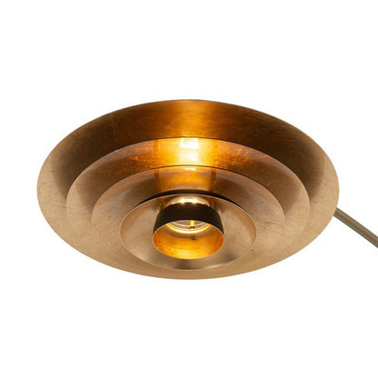 Nova California Rancho Mirage 1-Light Arc Floor Lamp | Mid-Century Weathered Brass and Matte Black Aluminum Shade | Living Room & | Model 2110824WB