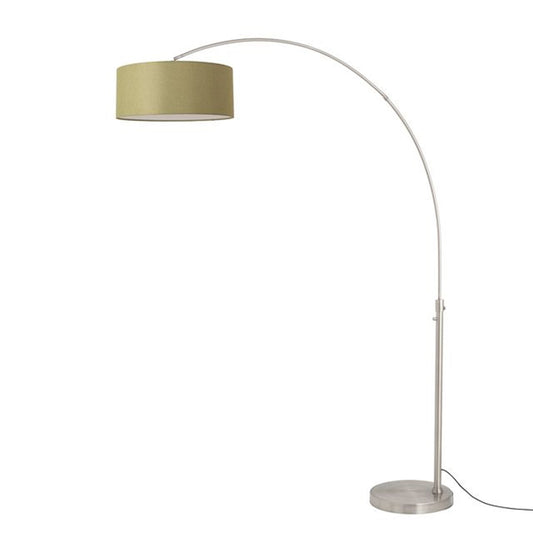 Nova California Float 92in 1-Light Arc Lamp | Modern Satin Nickel and Avocado Linen | Living Room & Home Office | 68 x 18 x 92 in | Model 2110825AV