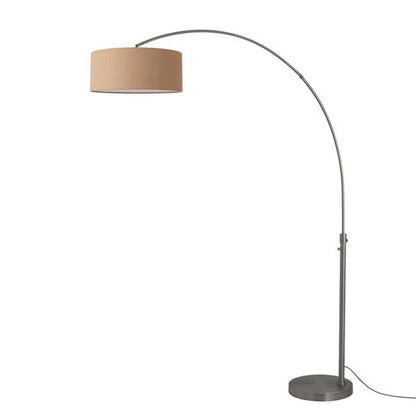 Nova California Float 92in 1-Light Arc Lamp | Industrial Black Nickel and Natural Burlap Linen | Living Room & Home Office | Model 2110826BU