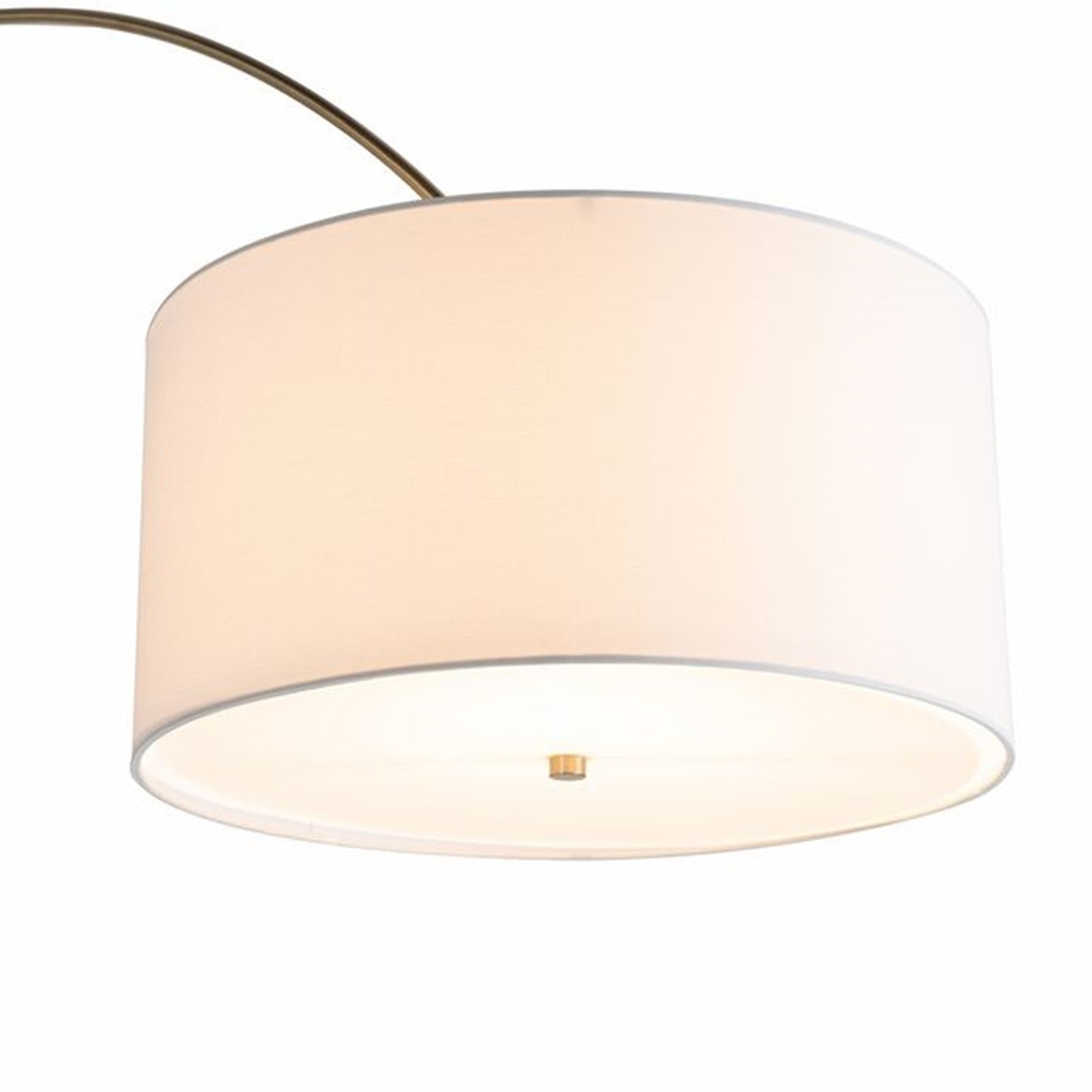 Nova California Tambo 92in 1-Light Arc Floor Lamp | Mid-Century Natural Ash Wood and Weathered Brass White Linen | Living Room & | Model 2110832LW
