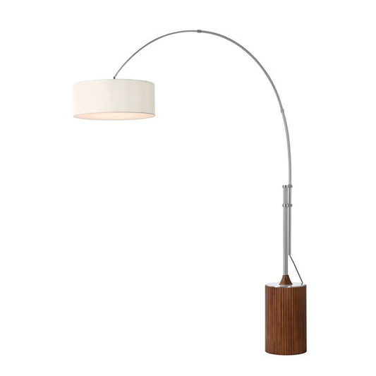 Nova California Tambo 92in 1-Light Arc Lamp | Mid-Century Modern Satin Nickel and Dark Walnut Wood | Living Room & Bedroom | Model 2110833WH