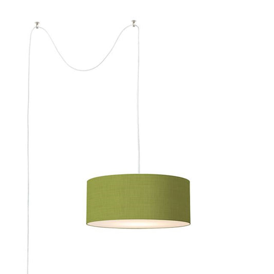 Nova California Stretch 18in 1-Light Swag Lamp | Modern Satin Nickel and Avocado Linen | Living Room & Bedroom | 1500 Lumens | Model 2110840AV