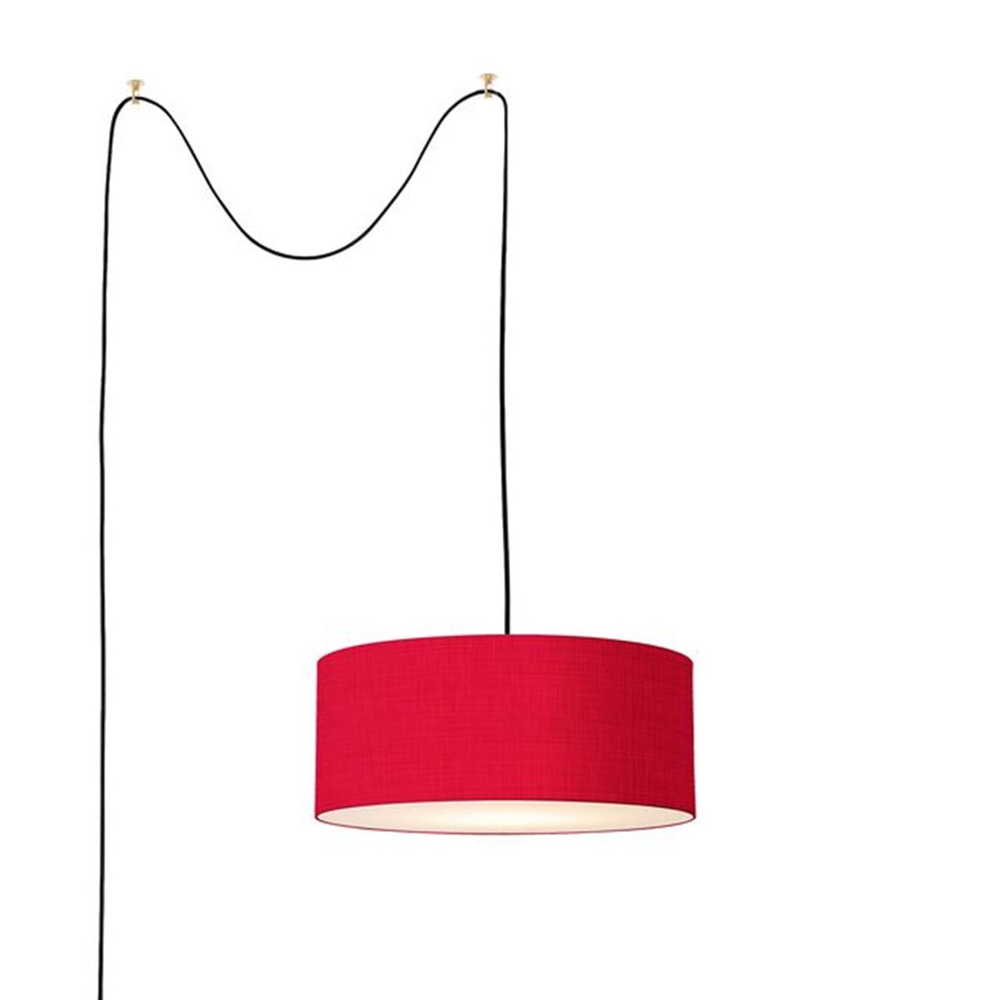 Nova California Stretch Swag Lamp | Weathered Brass and Crimson Red Linen | Living Room & Bedroom | 11 x 18 x 11 in | Model 2110841CR