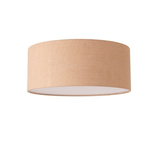 Nova California Stretch 17in 1-Light Flush Mount | Modern Satin Nickel and Burlap Linen | Dining Room & Hallway | 17 x 17 x 3.5 in | Model 2110842BU
