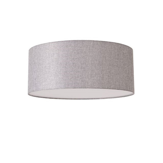 Nova California Stretch 22in 1-Light Flush Mount | Modern Satin Nickel and Cashmere Gray Linen | Bedroom & Hallway | Model 2110842CG