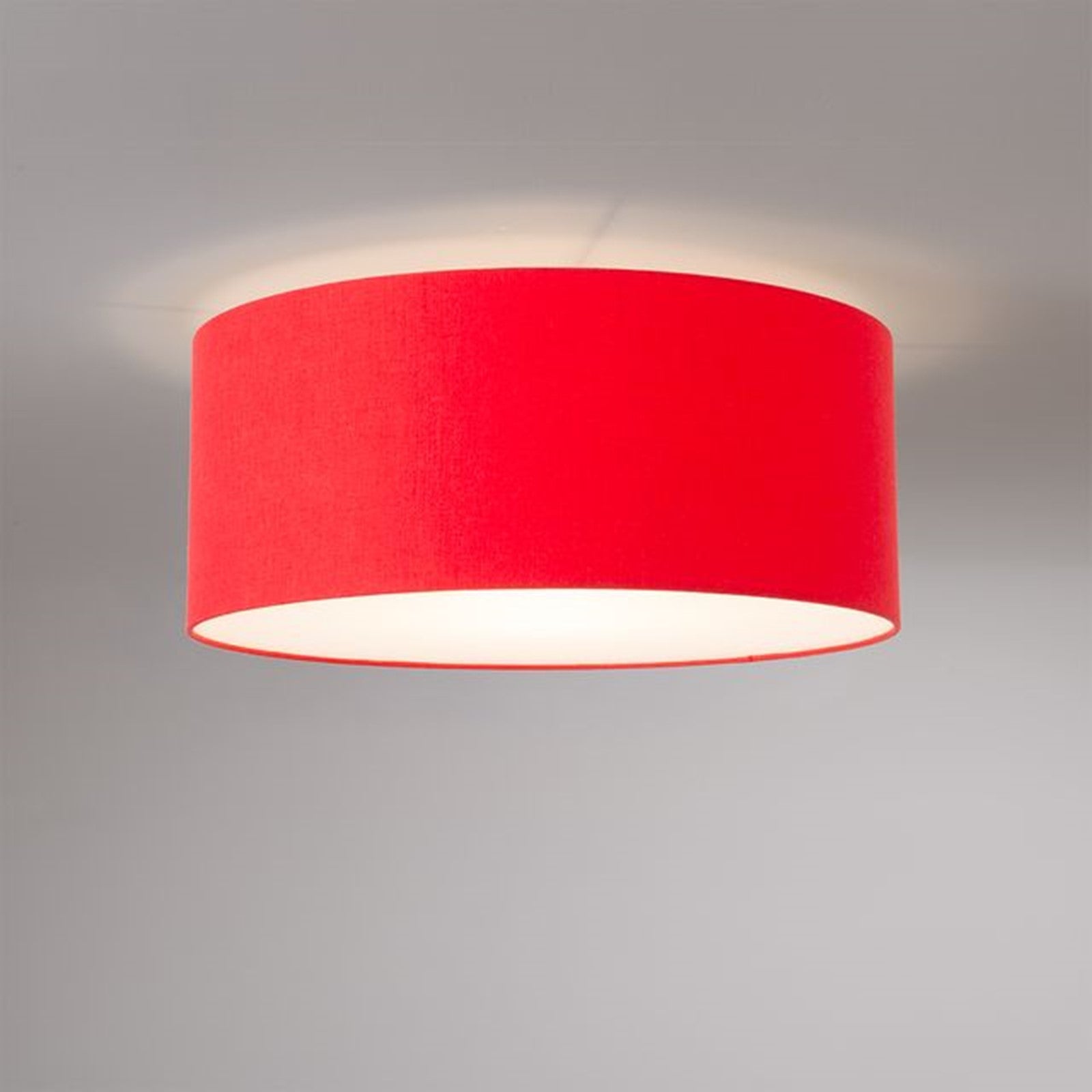 Nova California Stretch 17in 1-Light Flush Mount | Modern Satin Nickel and Crimson Red Linen | Hallway & Entryway | 17 x 17 x 3.5 in | Model 2110842CR