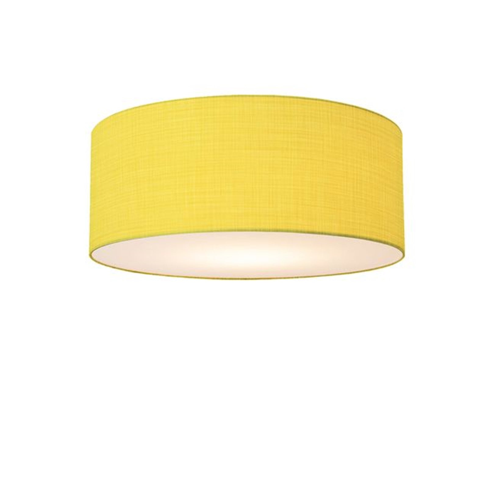 Nova California Stretch 17in 1-Light Flush Mount | Modern Satin Nickel and Mustard Linen | Bedroom & Living Room | 17 x 17 x 3.5 in | Model 2110842MU