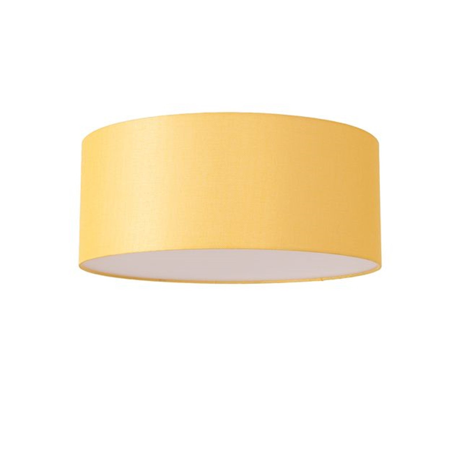 Nova California Stretch 17in 1-Light Flush Mount | Modern Satin Nickel and Mustard Linen | Bedroom & Living Room | 17 x 17 x 3.5 in | Model 2110842MU