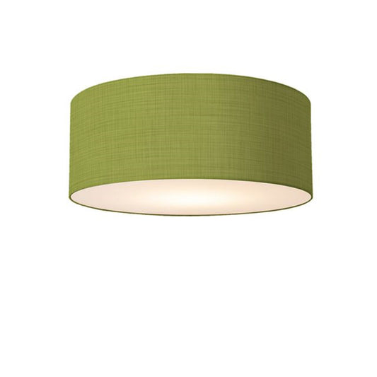 Nova California Stretch 17in 1-Light Flush Mount | Modern Weathered Brass and Avocado Linen Drum | Hallway & Bedroom | Model 2110843AV