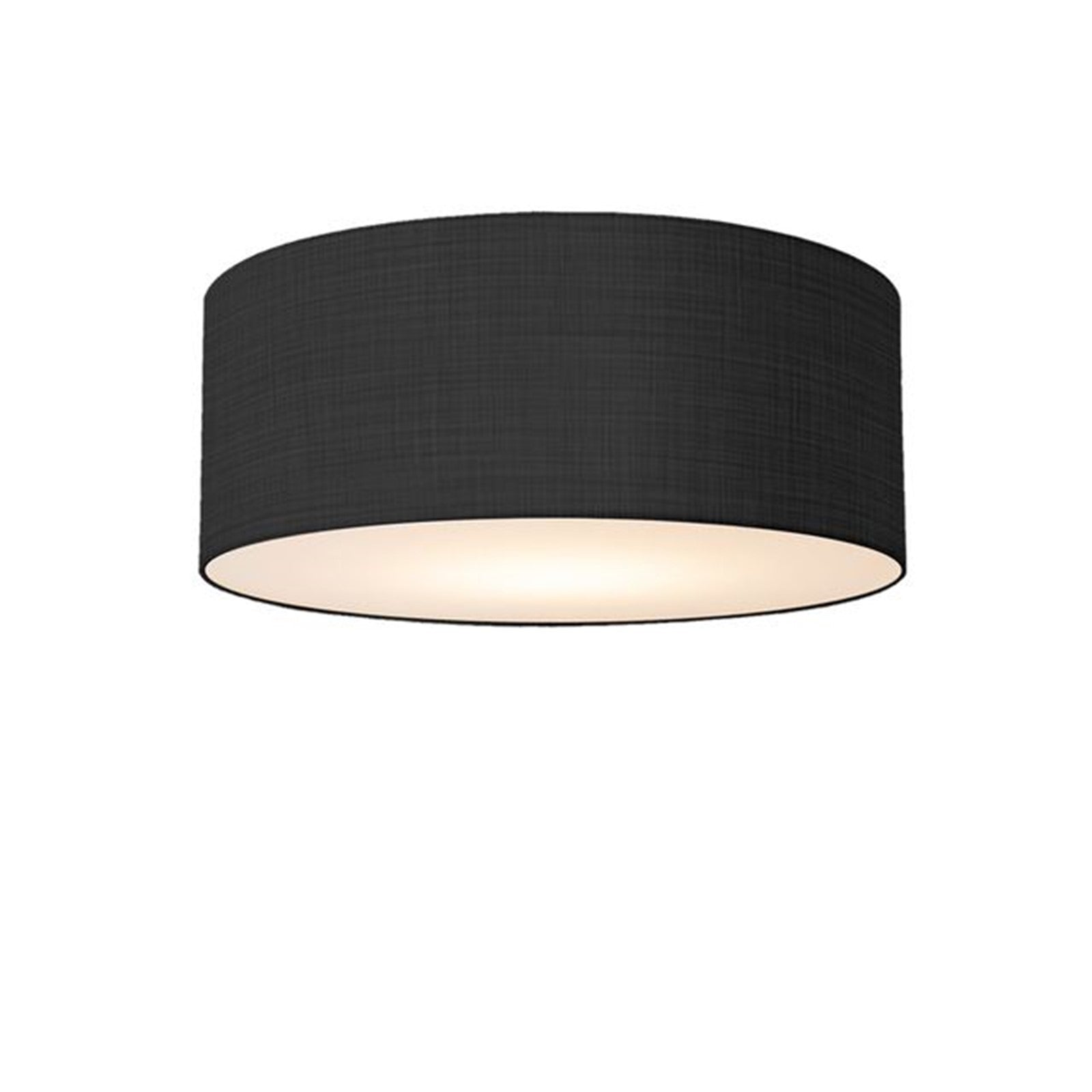Nova California Stretch 17in 1-Light Flush Mount | Modern Weathered Brass and Black Linen Drum | Hallway & Bedroom | Model 2110843BK