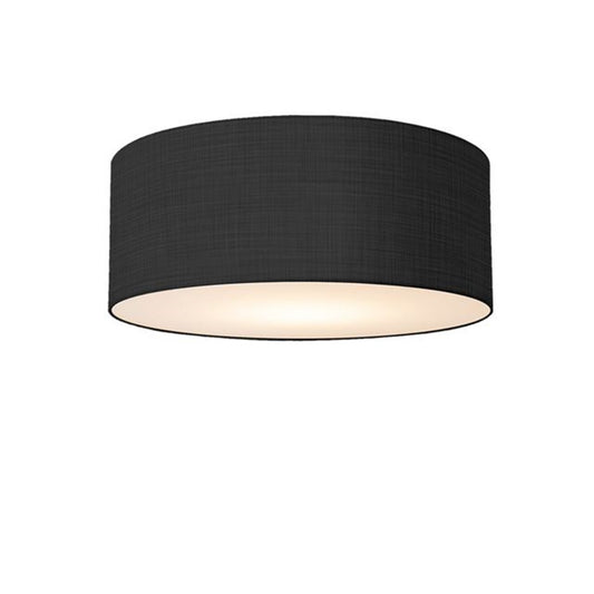 Nova California Stretch 17in 1-Light Flush Mount | Modern Weathered Brass and Black Linen Drum | Hallway & Bedroom | Model 2110843BK