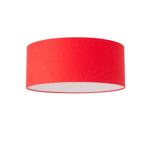 Nova California Stretch 17in 1-Light Flush Mount | Modern Weathered Brass and Crimson Red Linen | Hallway & Entryway | Model 2110843CR