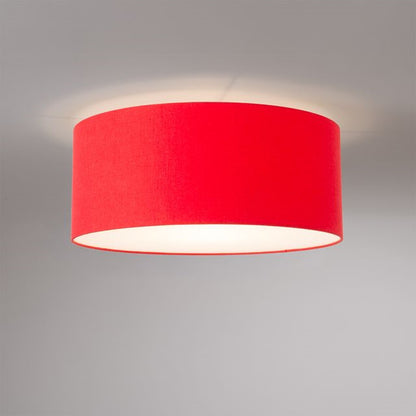 Nova California Stretch 17in 1-Light Flush Mount | Modern Weathered Brass and Crimson Red Linen | Hallway & Entryway | Model 2110843CR