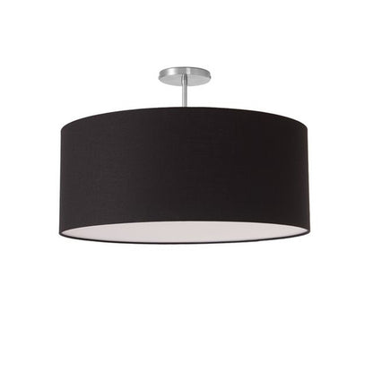 Nova California Stretch 17in 1-Light Semi-Flush Mount | Modern Satin Nickel and Black Linen Drum | Bedroom & Hallway | Model 2110844BK