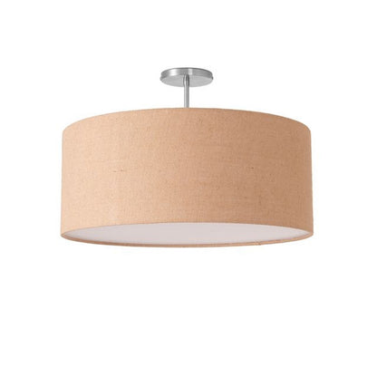 Nova California Stretch 17in 1-Light Semi-Flush Mount | Modern Satin Nickel and Burlap Linen | Bedroom & Hallway | 17 x 17 x 3.5 in | Model 2110844BU